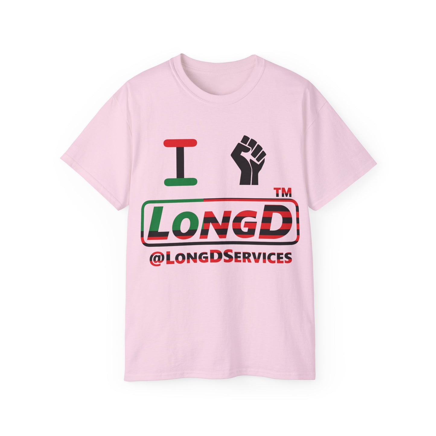 I fist LongD positive flag tag logo cotton tee