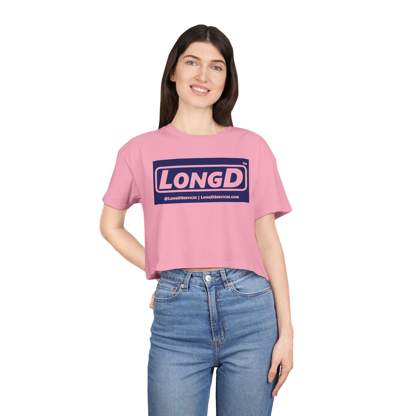 LongD Logo Women's Crop Tee (negative official)
