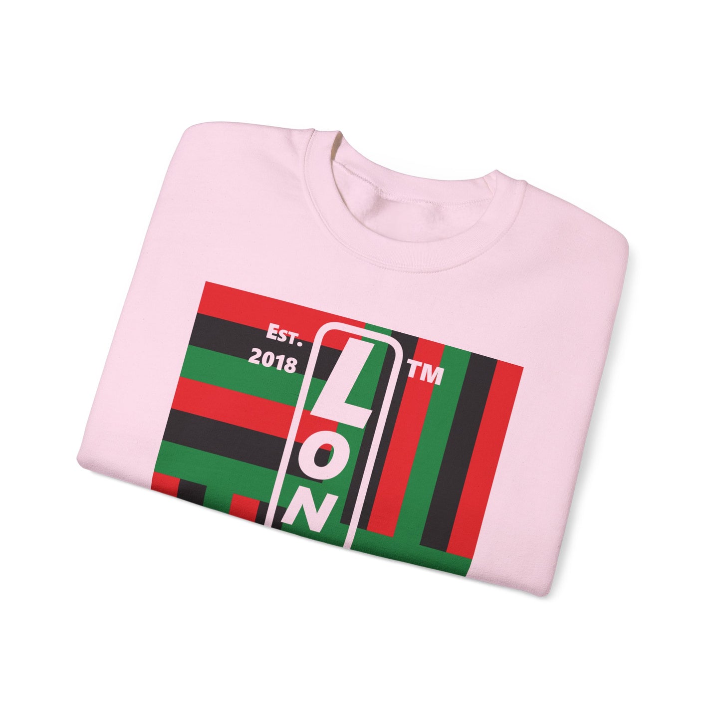 LongD negative windmill Hyde Park upright logo crewneck sweatshirt (Juneteenth colors)