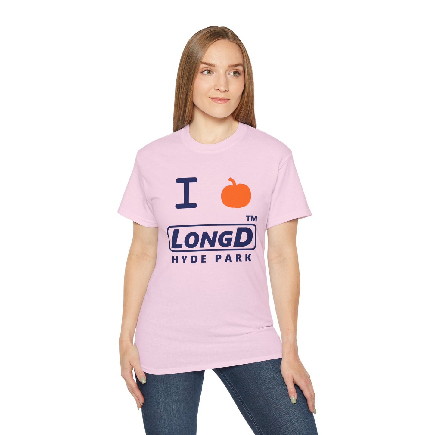 I Pumpkin LongD® Logo Cotton Tee positive blue basic Hyde Park logo