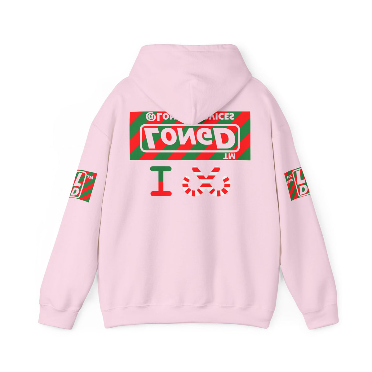 I candy cane LongD Tag negative 12-striped 4-print logo hoodie