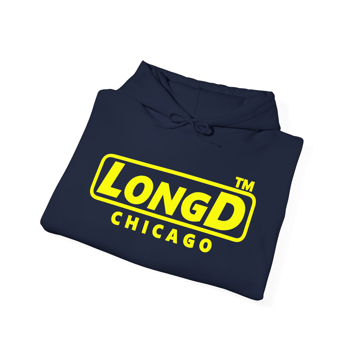 LongD Chicago positive alternate basic Yellow (FFFF00) logo hoodie