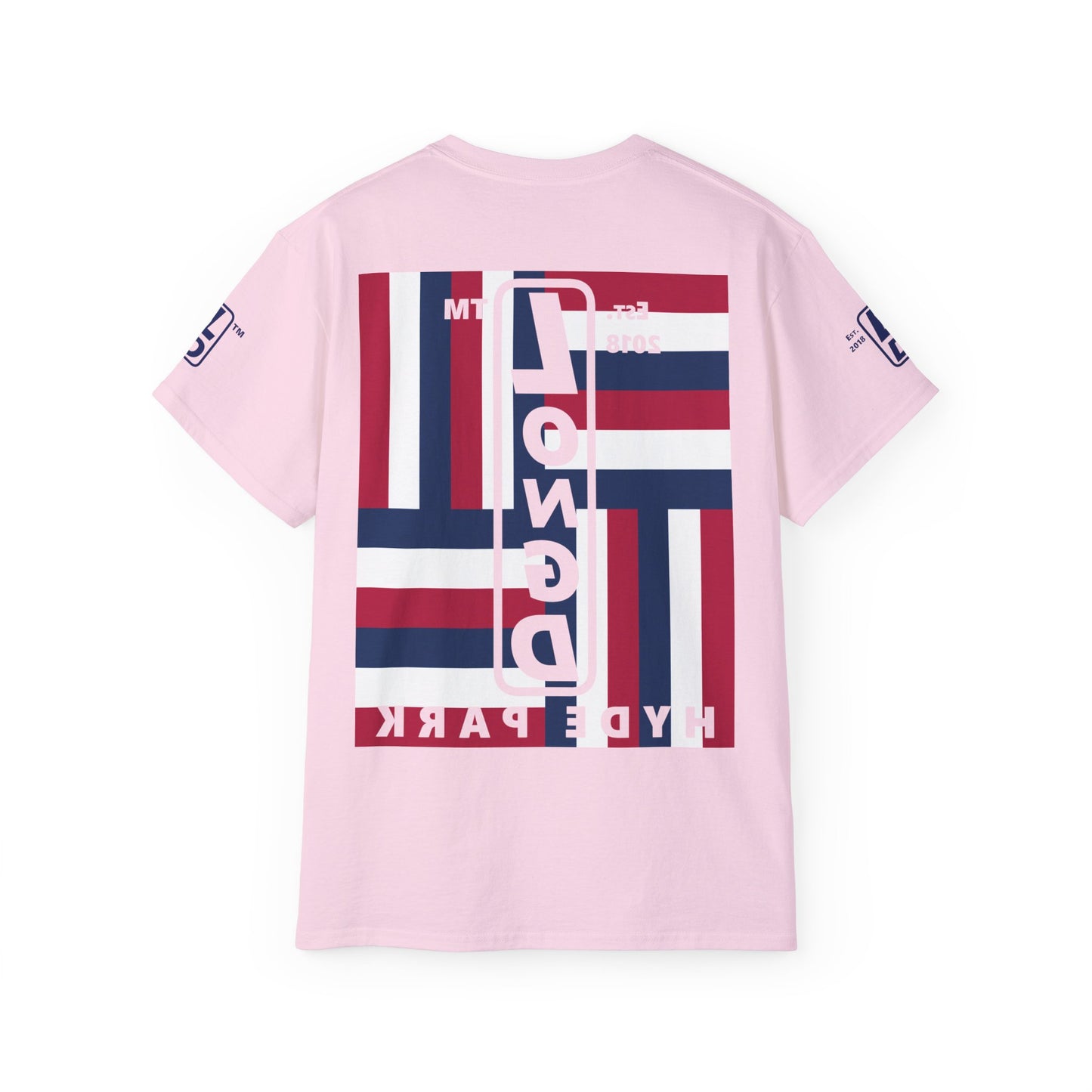 I Burst LongD cotton tee negative windmill 4-print Hyde Park upright logo (Patriotic colors)