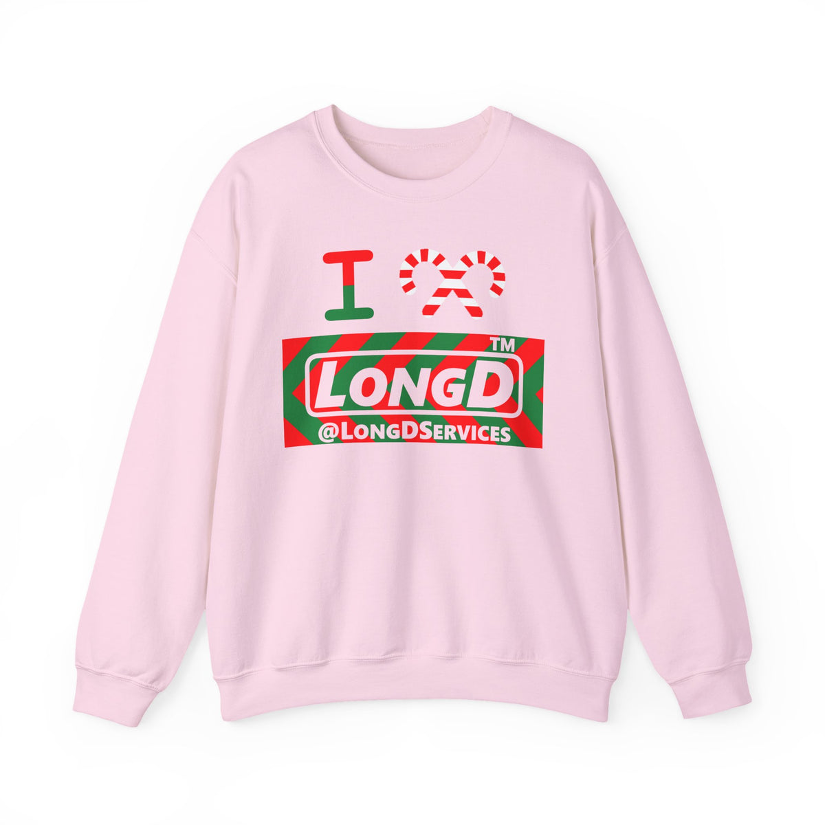 I candy cane LongD Tag negative leftward chevron logo crewneck sweatshirt