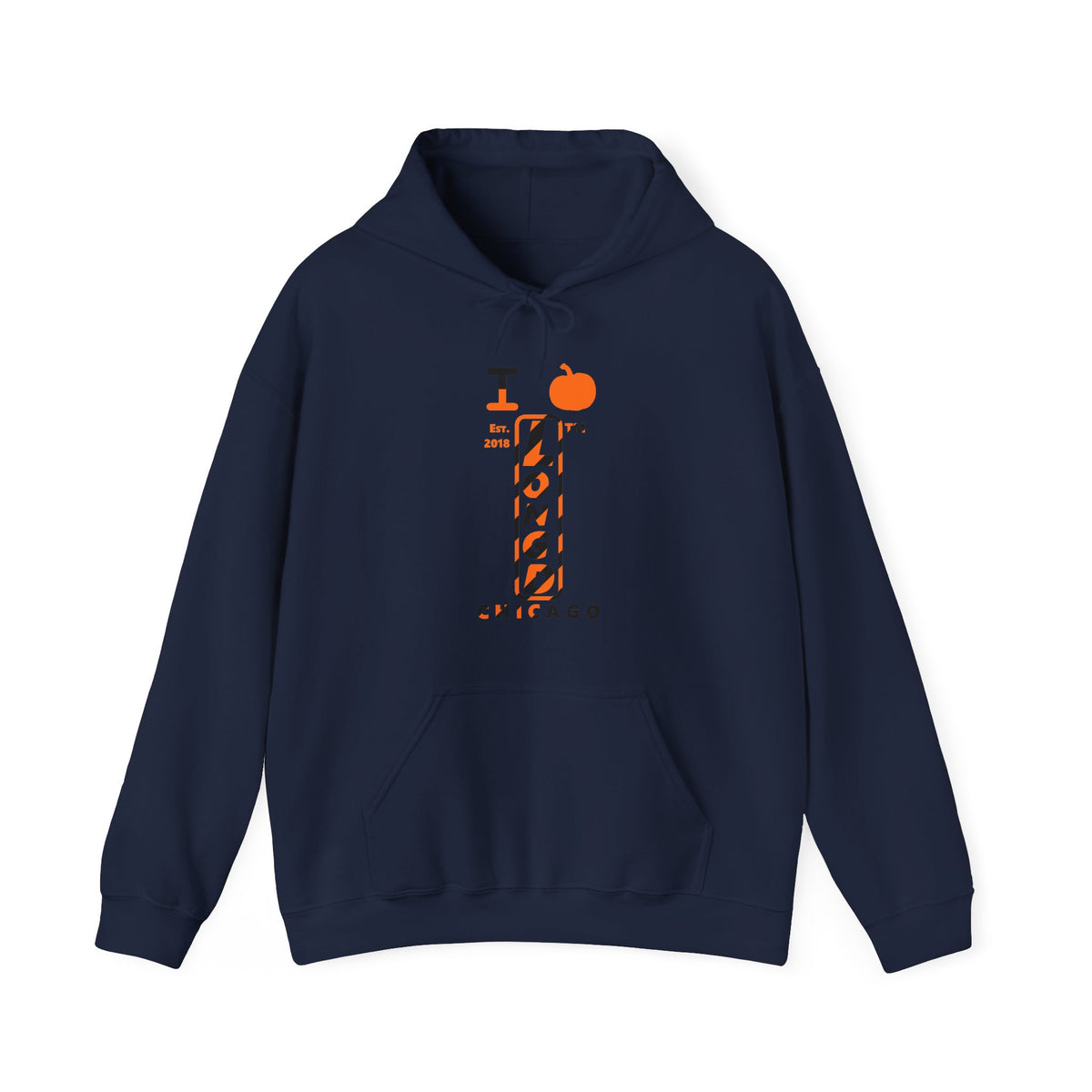 I pumpkin LongD Chicago positive upright pixel-weighted 12-striped logo hoodie