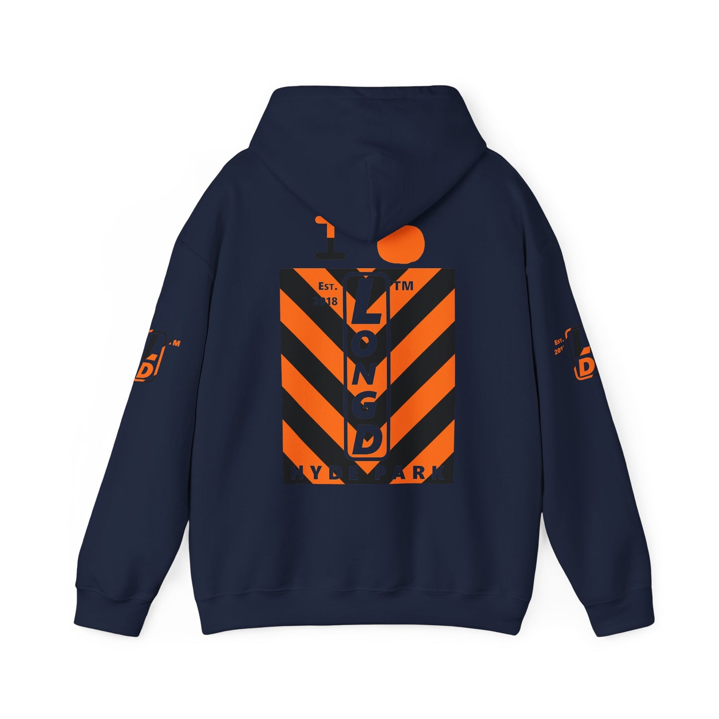 I pumpkin LongD Hyde Park negative upright downward chevron 4-print logo hoodie
