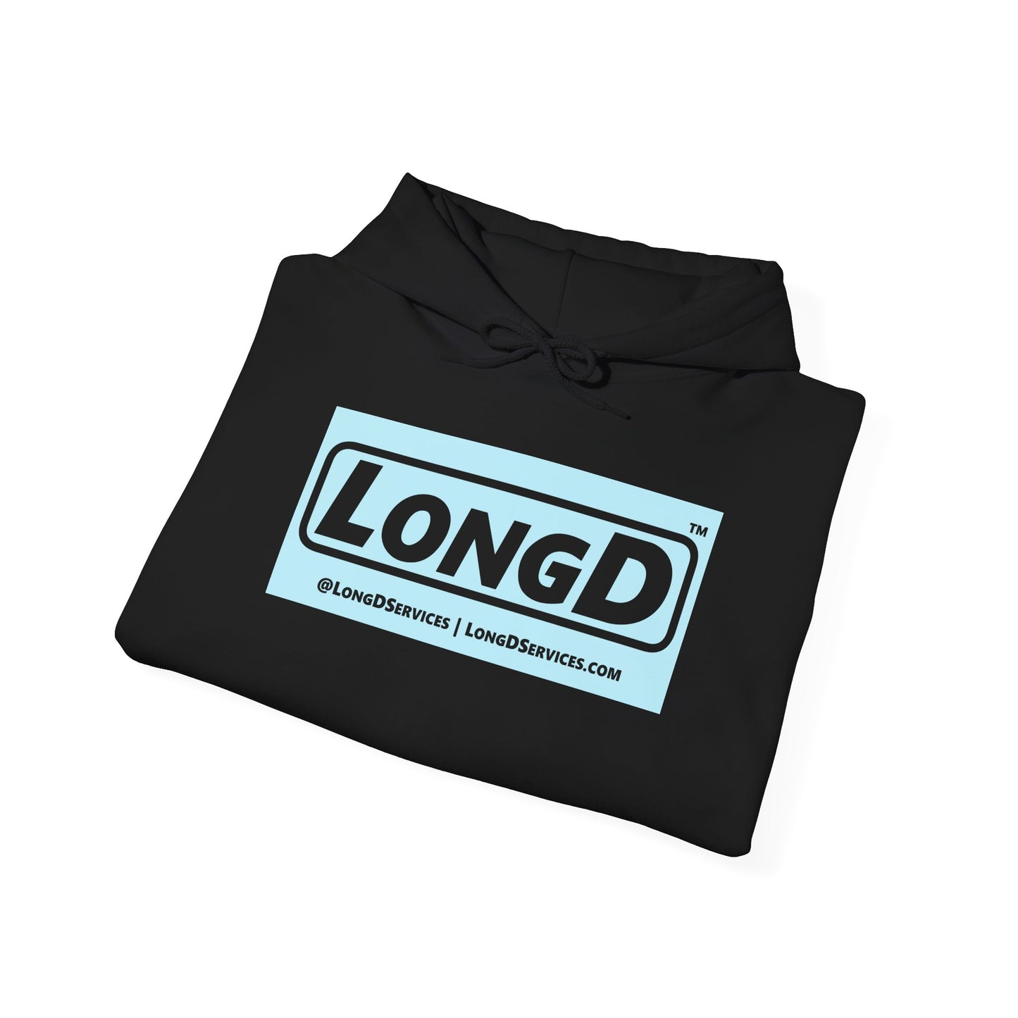 LongD® Logo Hoodie pastel negative blue text