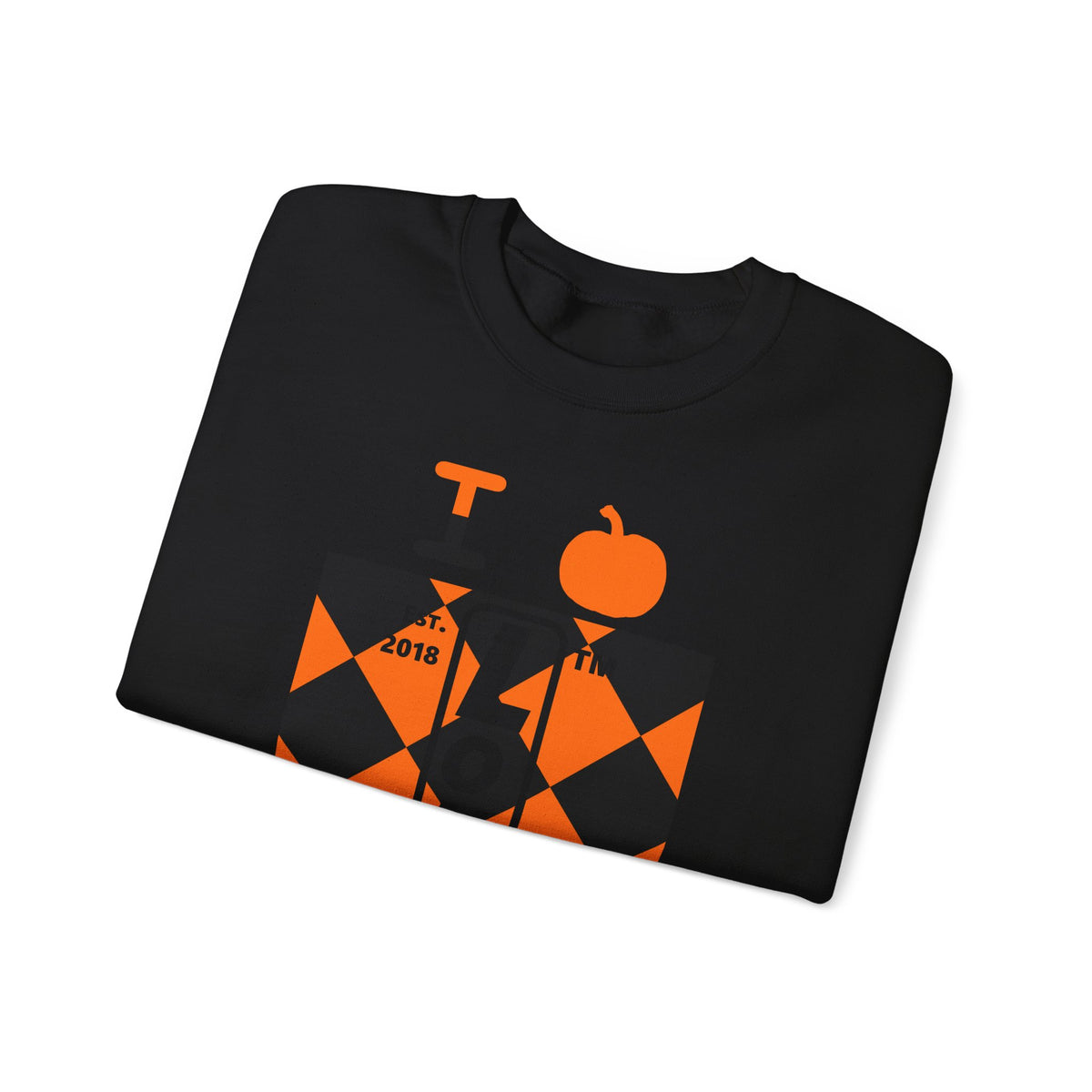 I pumpkin LongD Hyde Park negative upright argyle logo crewneck sweatshirt