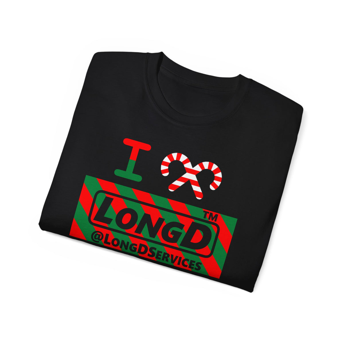 I candy cane LongD Tag negative 12-striped 4-print logo cotton tee