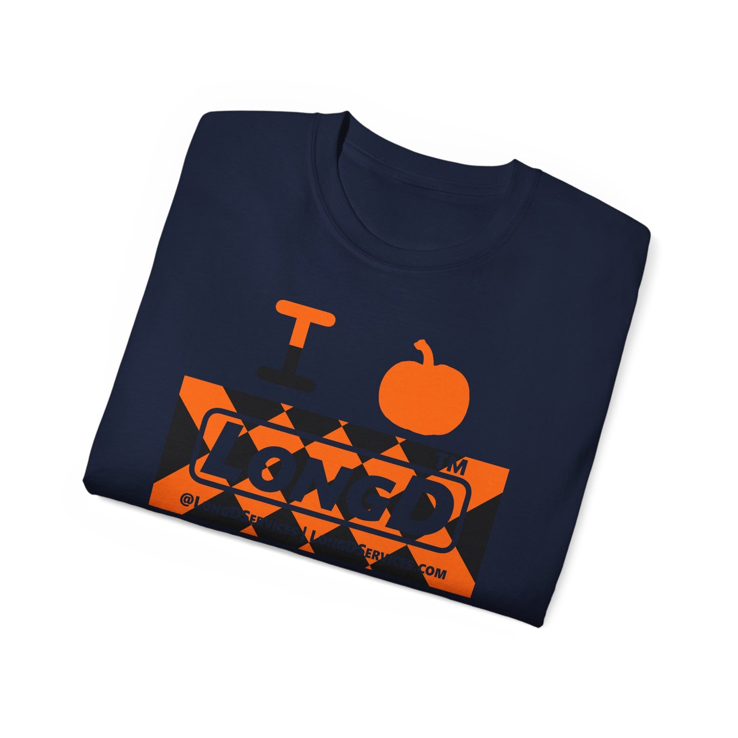 I pumpkin LongD Tag-domain negative stylized argyle 4-print logo cotton tee