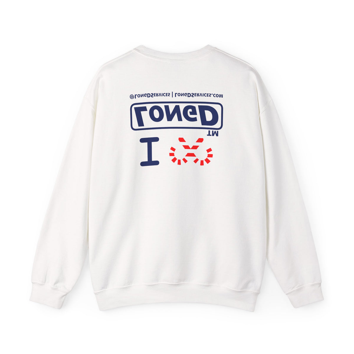 I candy cane LongD Tag-domain positive official basic navy front-back logo crewneck sweatshirt