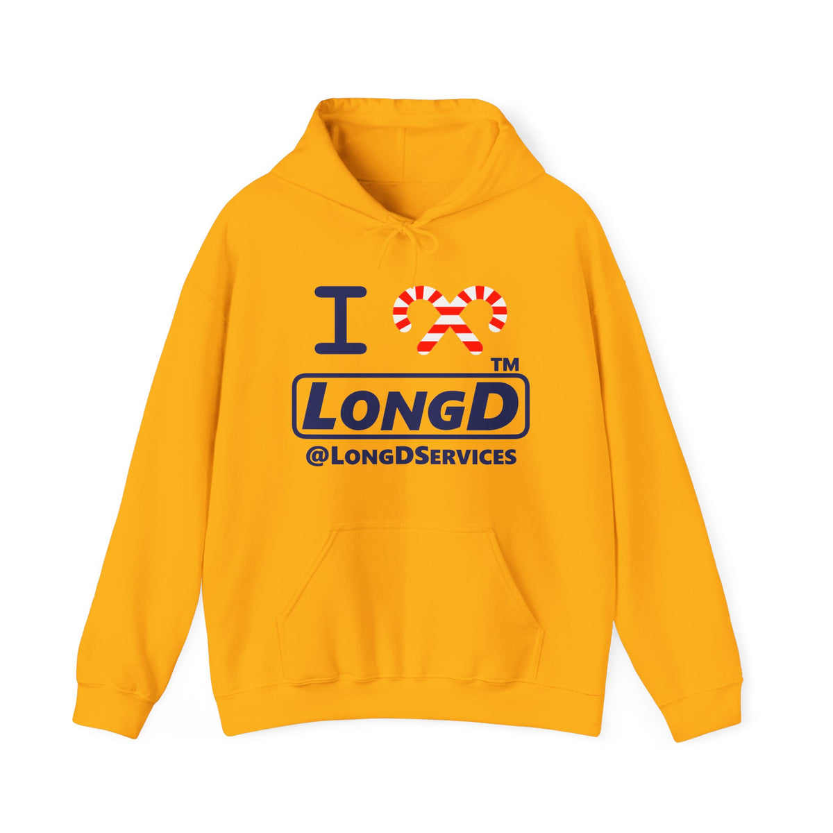 I candy cane LongD Tag positive official basic navy front-back logo hoodie