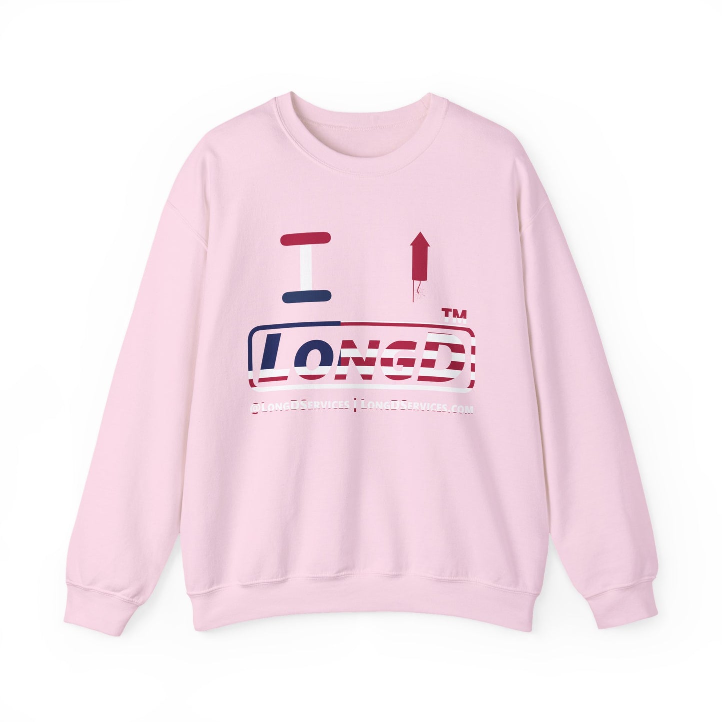 I firecracker LongD positive flag Chicago logo crewneck sweatshirt