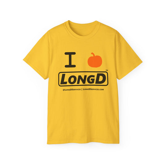 I Pumpkin (black text) LongD Logo Cotton Tee