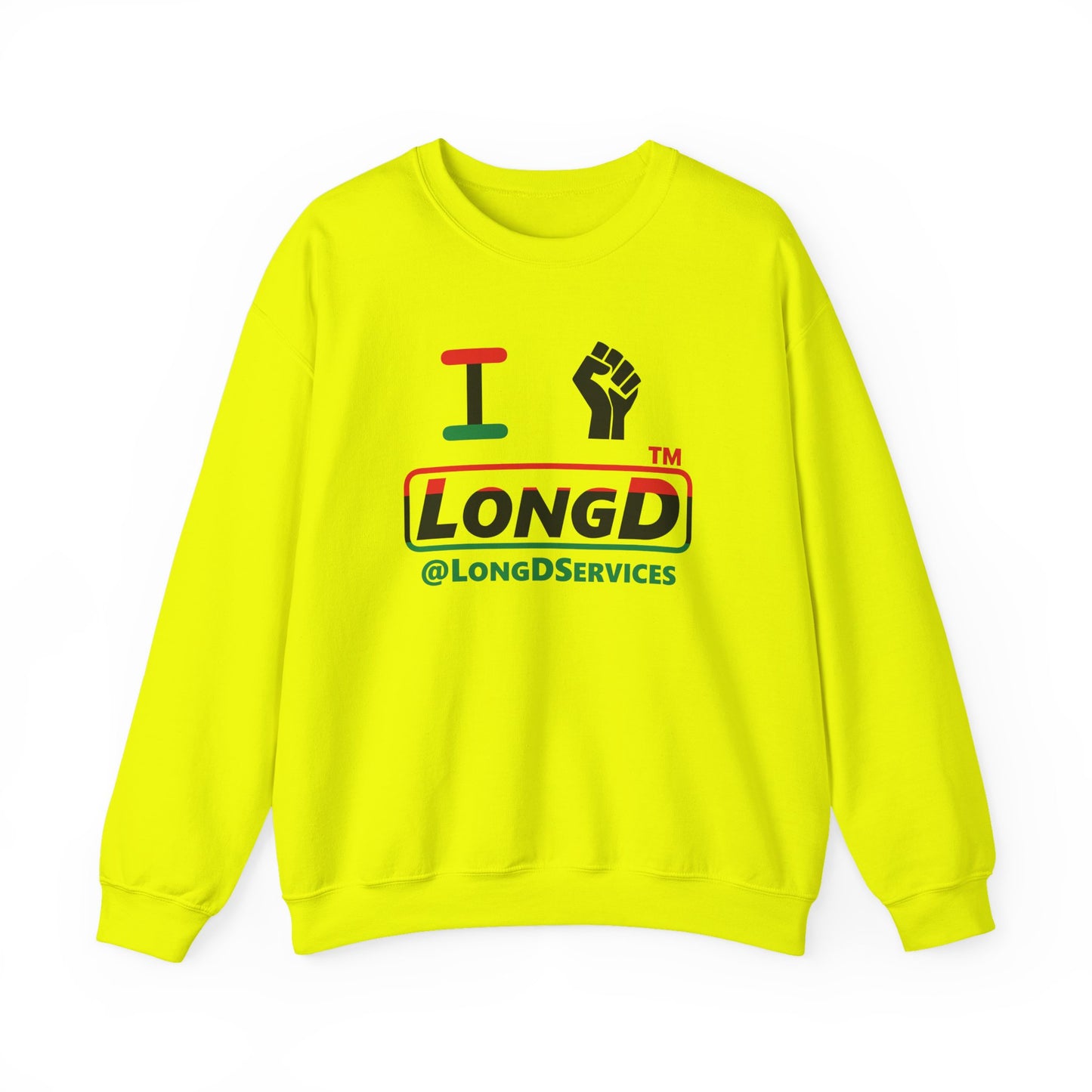 I fist LongD positive horizontal 3-striped tag logo crewneck sweatshirt