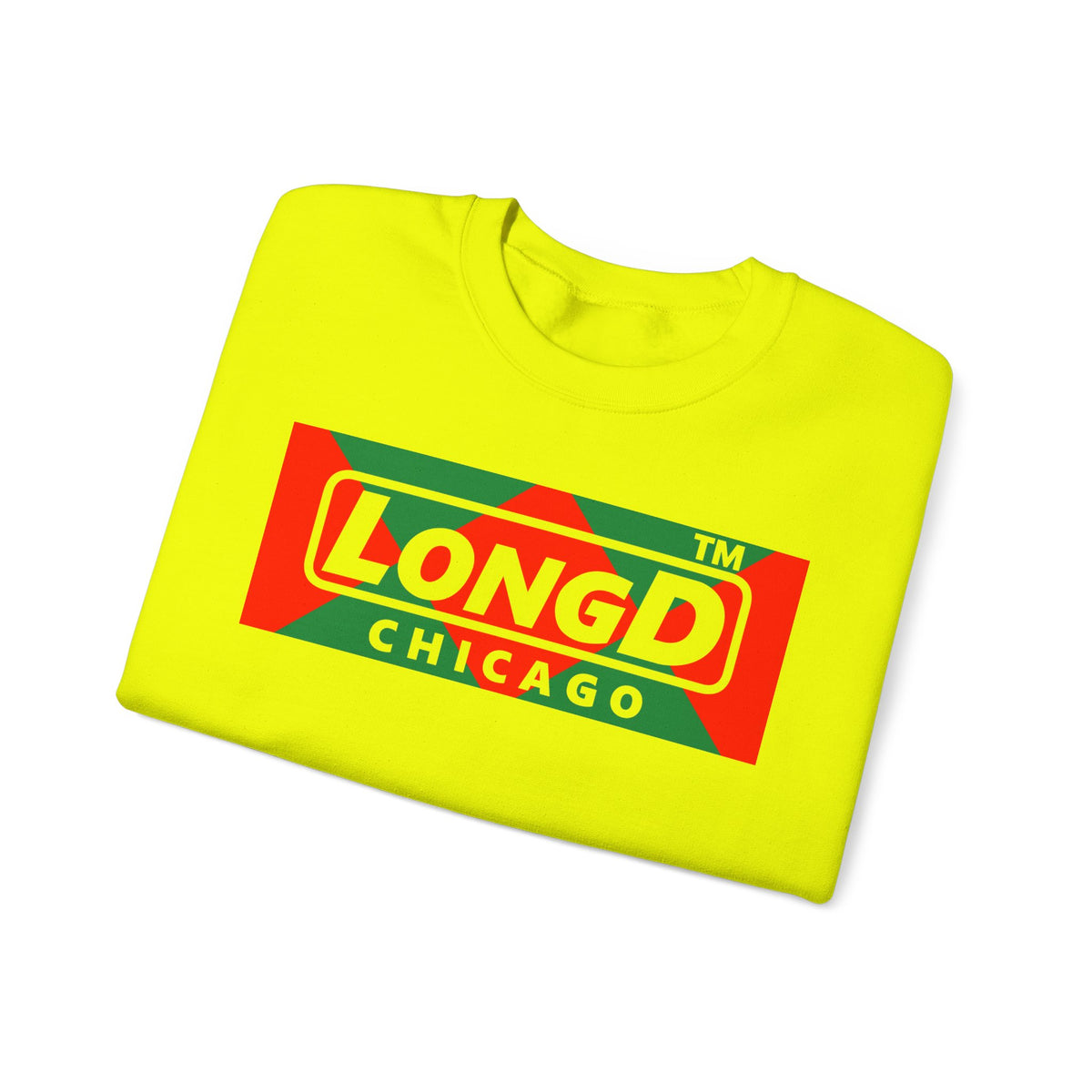 LongD Chicago negative big argyle logo (Xmas colors) crewneck sweatshirt
