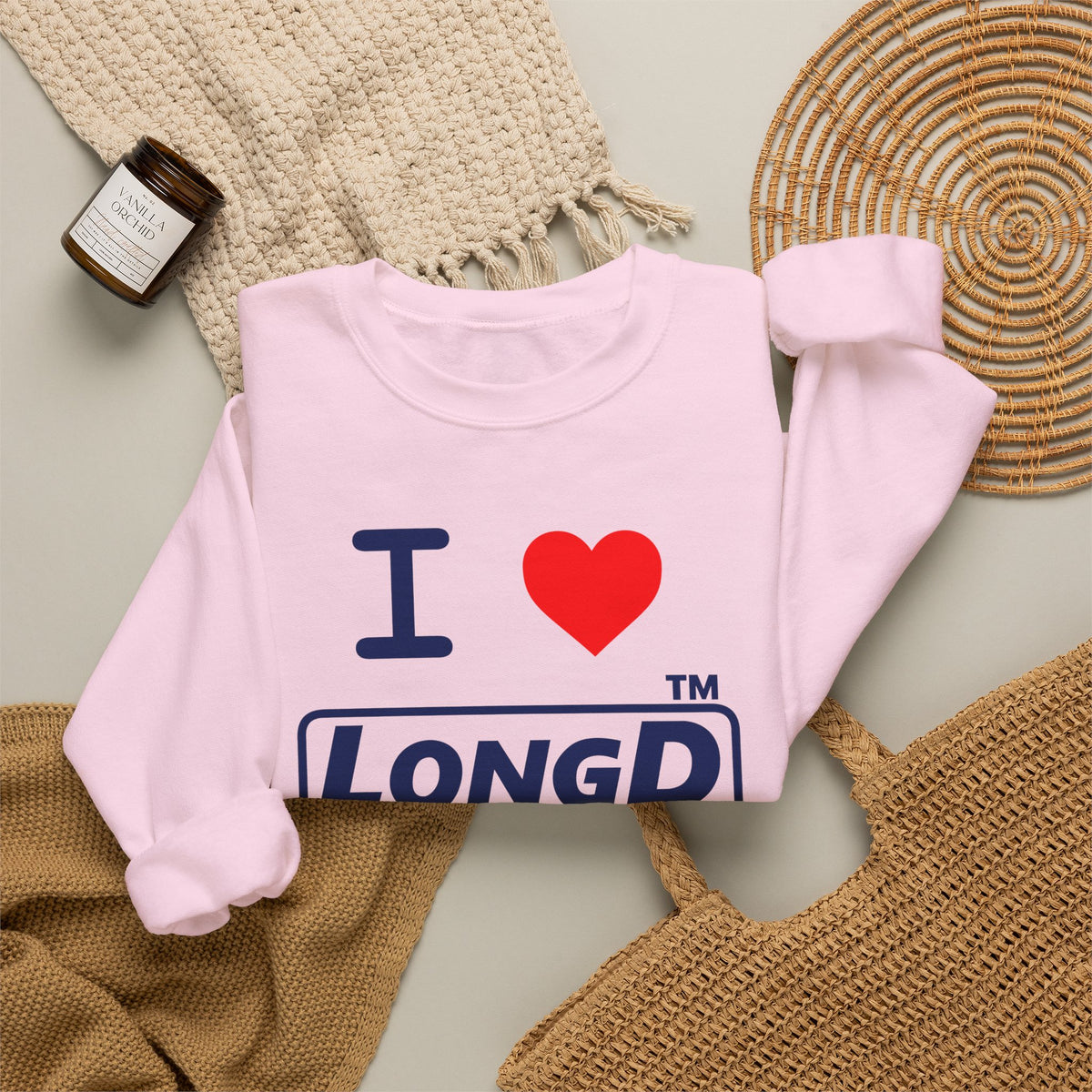 I Luv LongD Tag-domain positive official basic logo crewneck sweatshirt