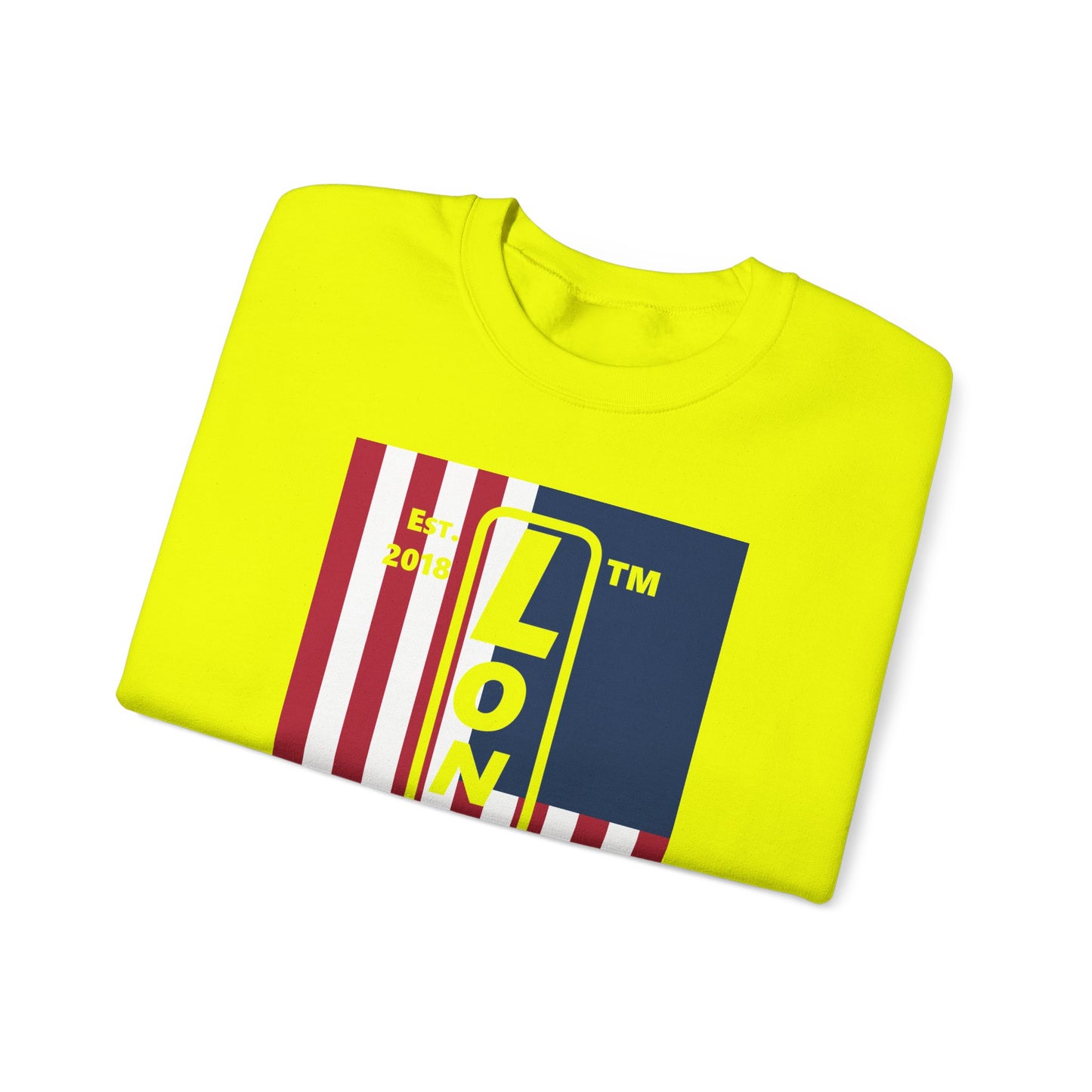 LongD negative cropped flag Chicago logo crewneck sweatshirt (patriotic colors)