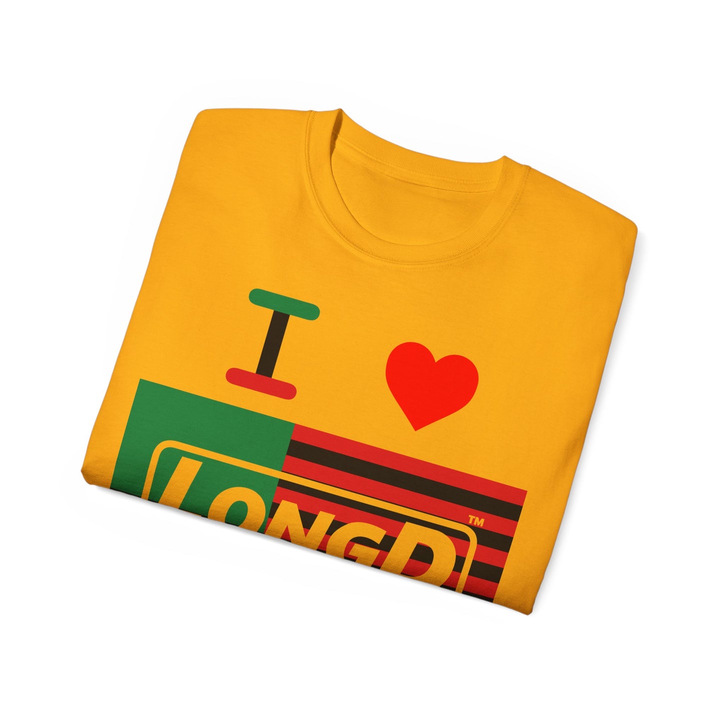 I Luv LongD® Logo Cotton Tee Juneteenth negative flag
