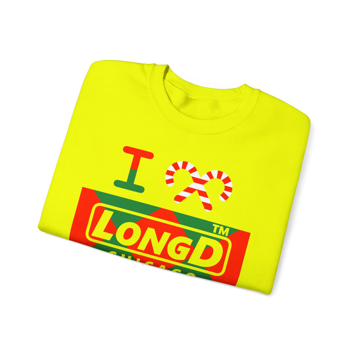 I candy cane LongD Chicago negative big argyle logo crewneck sweatshirt
