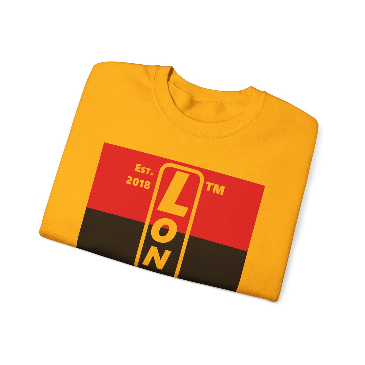 LongD negative horizontal 3-striped Hyde Park upright logo crewneck sweatshirt (Juneteenth colors)
