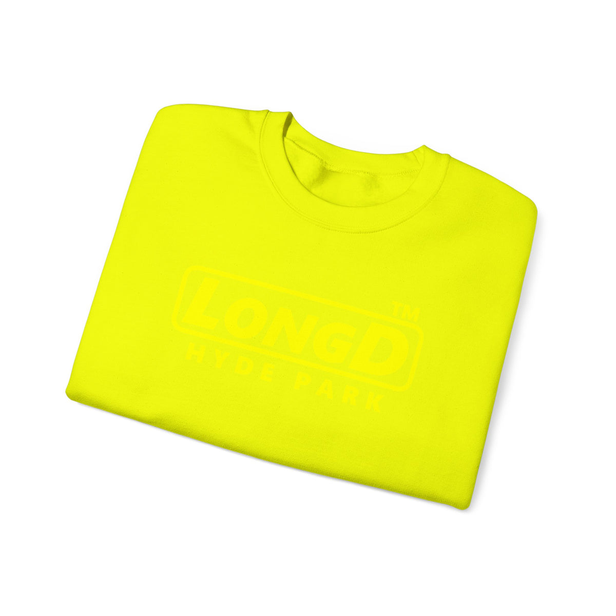 LongD Hyde Park positive alternate basic Yellow (FFFF00) logo crewneck sweatshirt