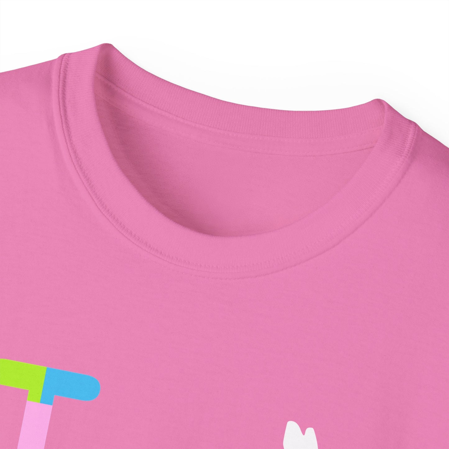 I Bunny LongD® positive vertical striped Tag Logo Cotton Tee