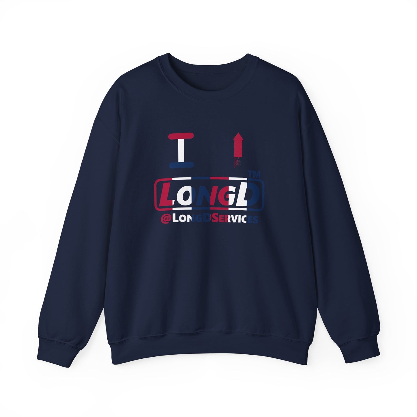 I firecracker LongD positive vertical 6-striped tag logo crewneck sweatshirt