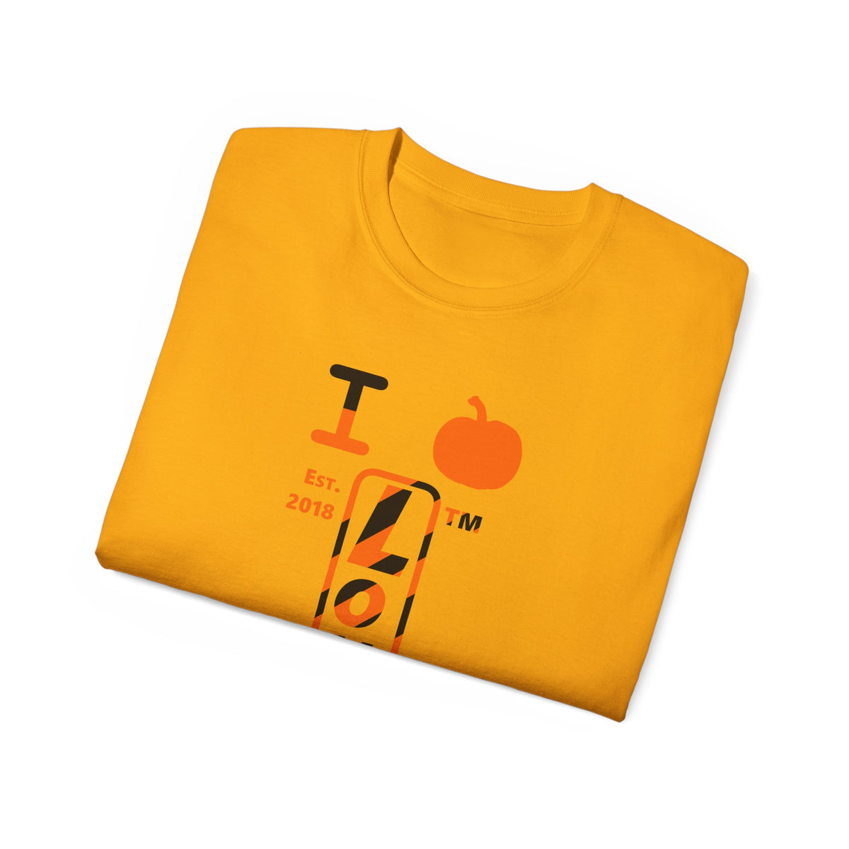 I pumpkin LongD Chicago positive upright pixel-weighted 12-striped logo cotton tee