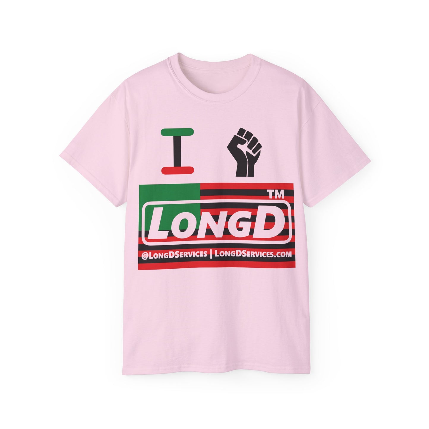 I fist LongD negative flag tag-domain logo cotton tee