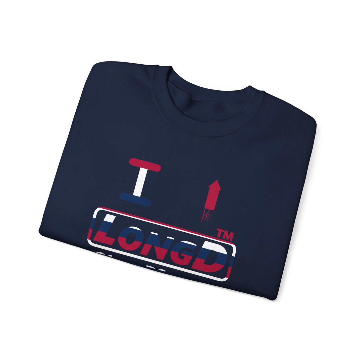 I firecracker LongD positive horizontal 6-striped tag logo crewneck sweatshirt