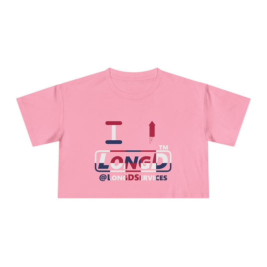 I firecracker LongD positive 2x5 tag Logo Crop Tee (Patriotic colors)