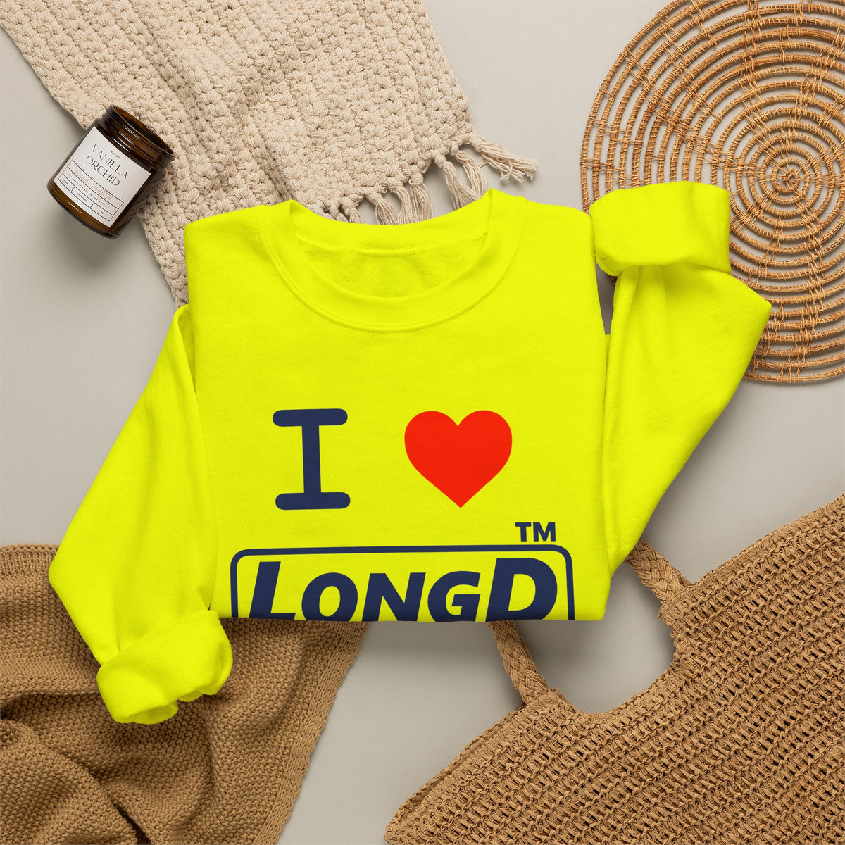I Luv LongD Tag-domain positive official basic logo crewneck sweatshirt