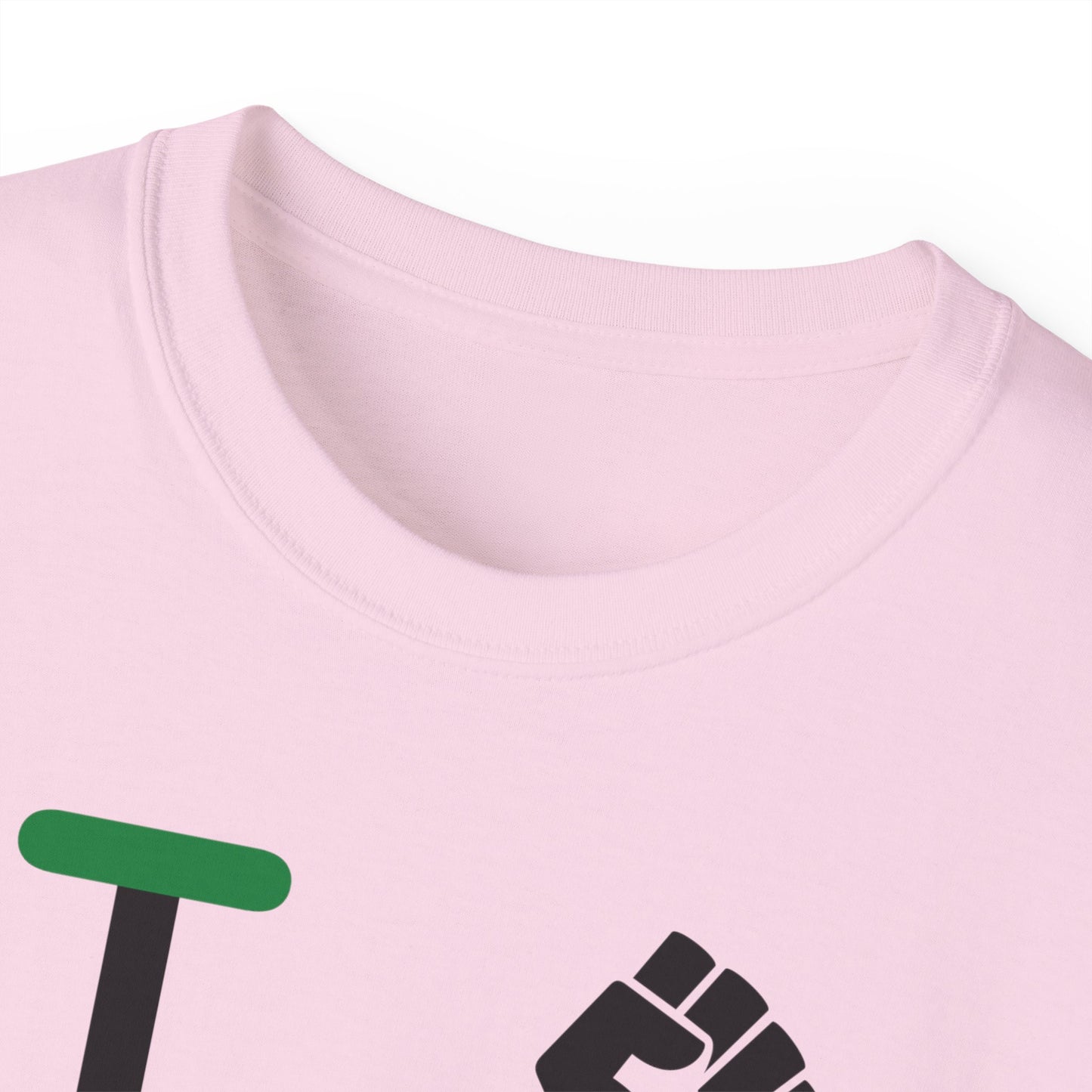 I fist LongD Cotton Tee negative flag Hyde Park upright logo (Juneteenth colors)