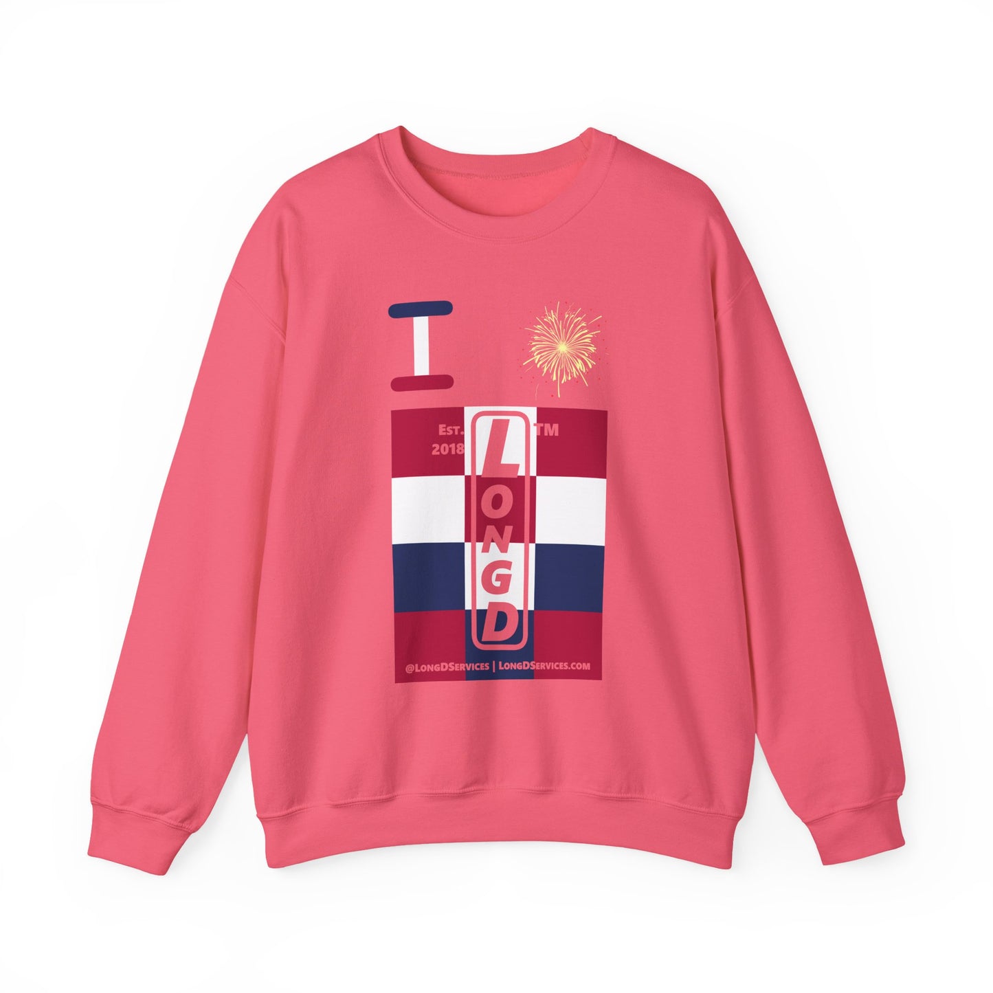 I Burst LongD negative 4x3 tag-domain upright logo crewneck sweatshirt