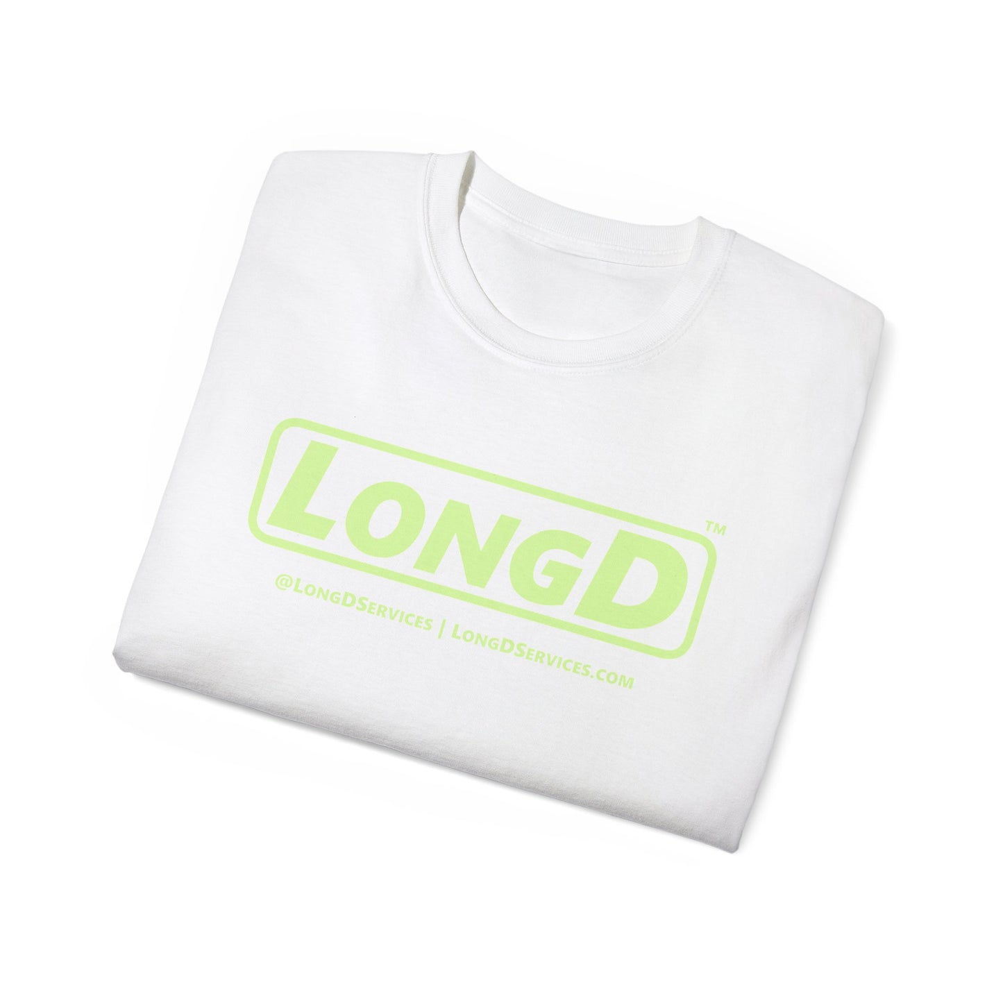 LongD® Logo Cotton Tee (Easter pastel green in positive text)