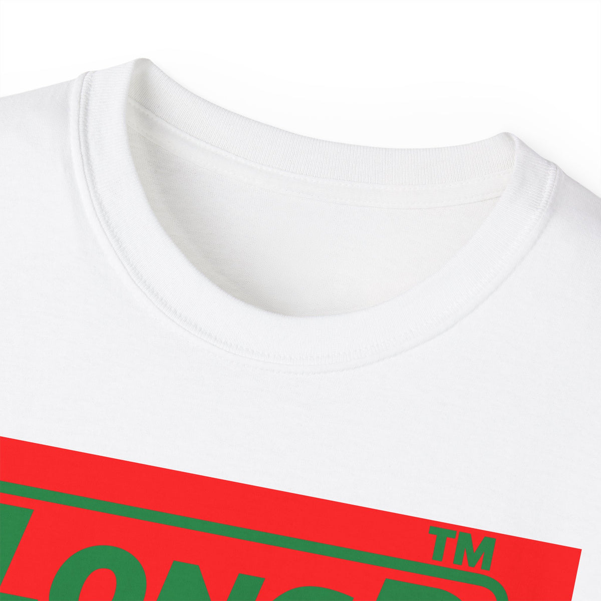LongD Hyde Park logo positive green on negative red (Xmas colors) cotton tee