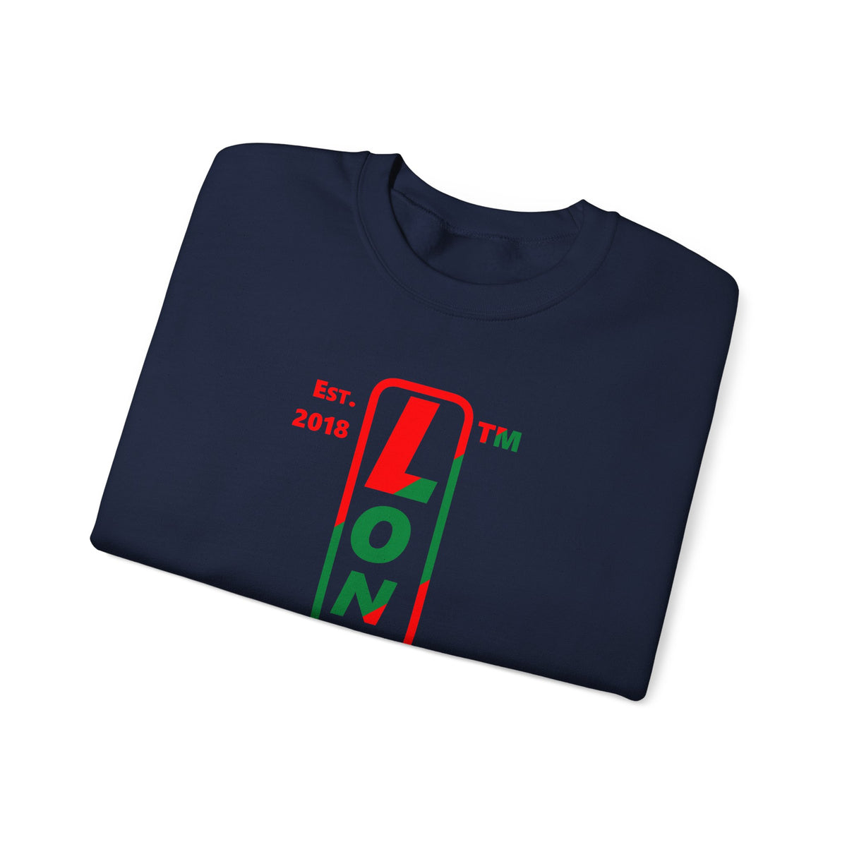LongD Hyde Park positive upright pixel-weighted 4-striped logo (Xmas colors) crewneck sweatshirt