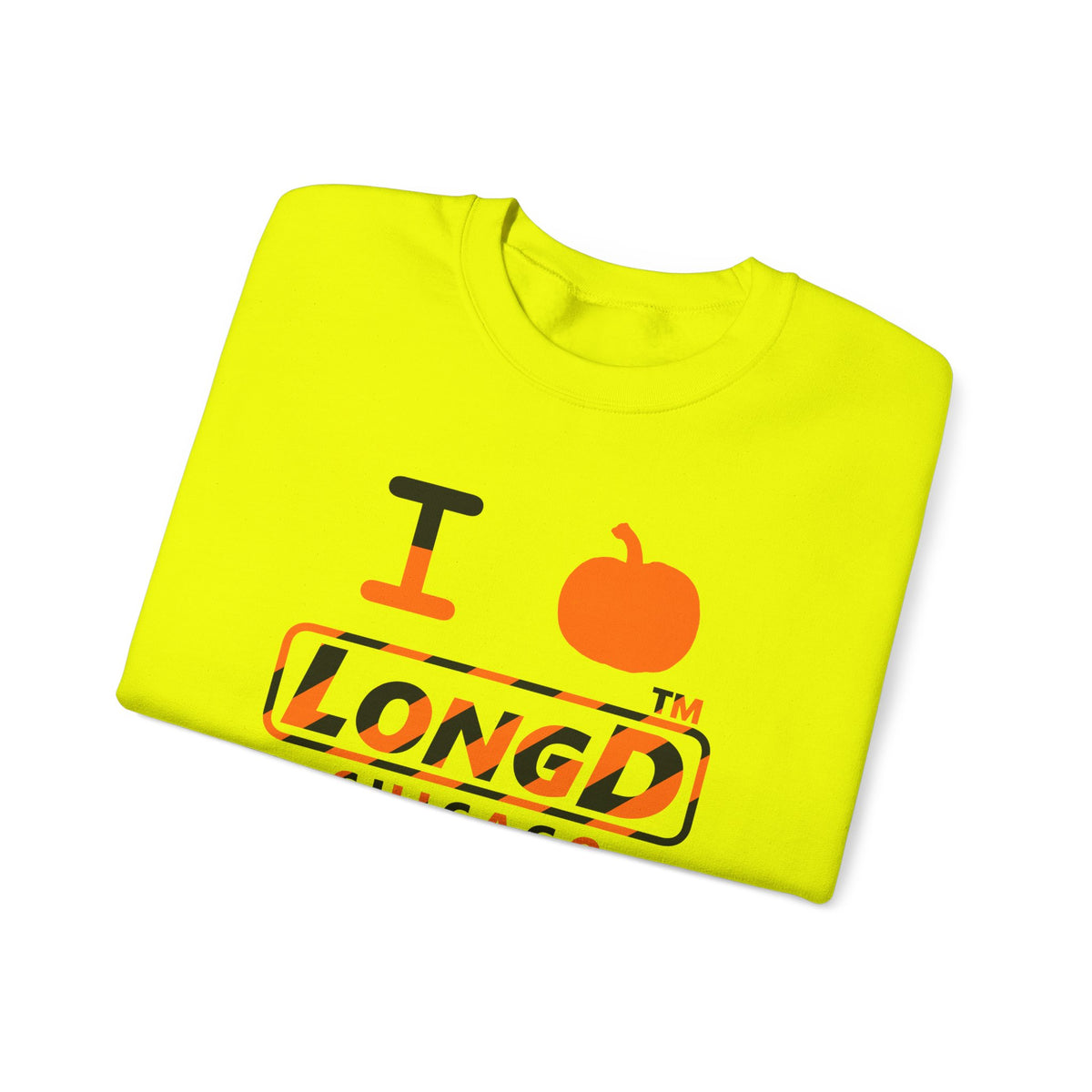I pumpkin LongD Chicago positive 12-striped logo crewneck sweatshirt