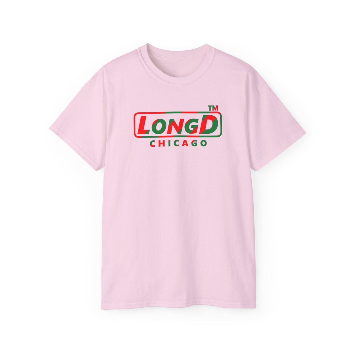 LongD Chicago positive pixel-weighted 6-striped logo (Xmas colors) cotton tee
