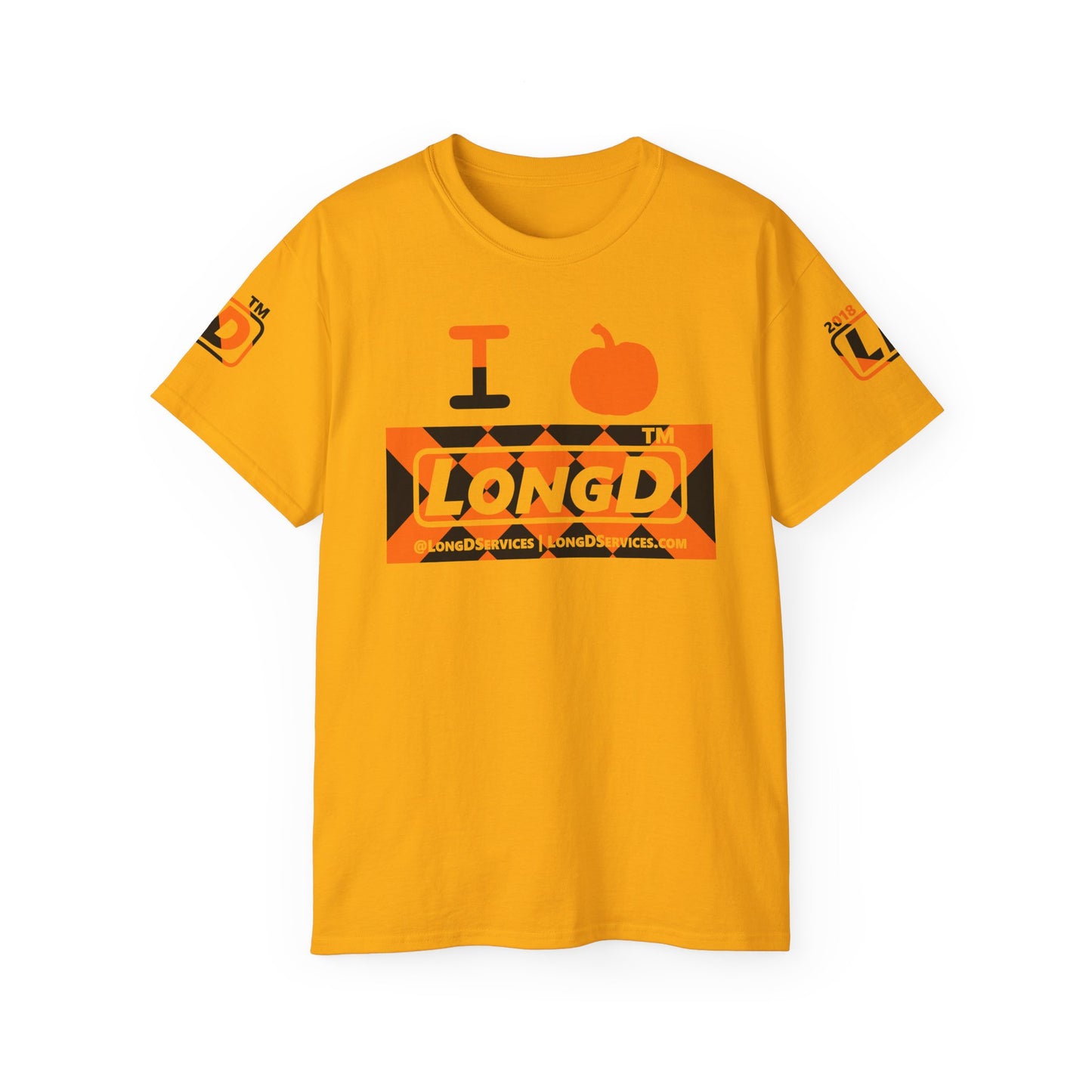 I pumpkin LongD Tag-domain negative stylized argyle 4-print logo cotton tee