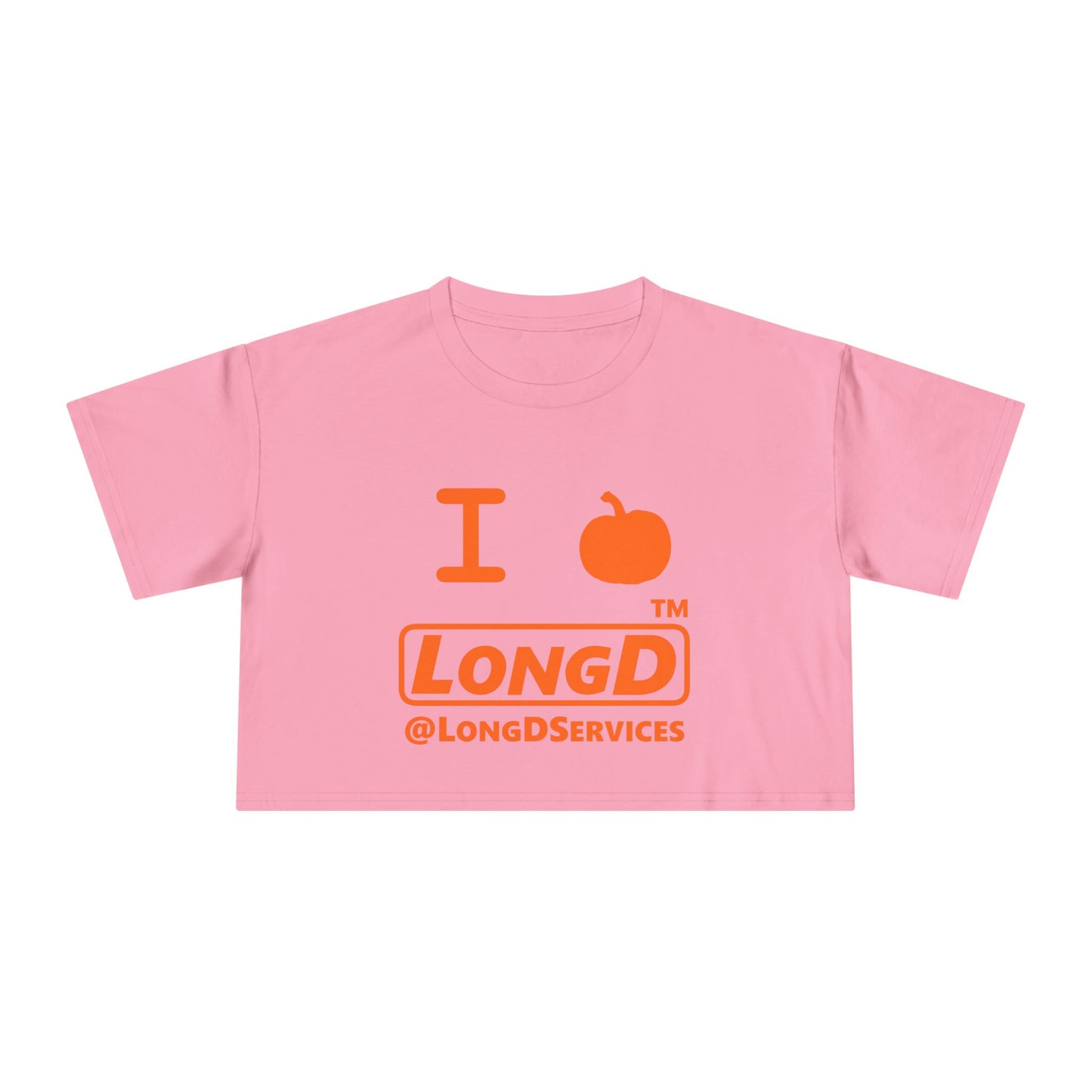 I Pumpkin LongD Logo Crop Tee orange basic tag logo