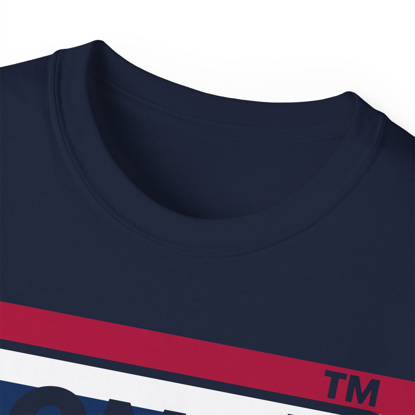 LongD negative horizontal 6-striped Hyde Park logo cotton tee (patriotic colors)