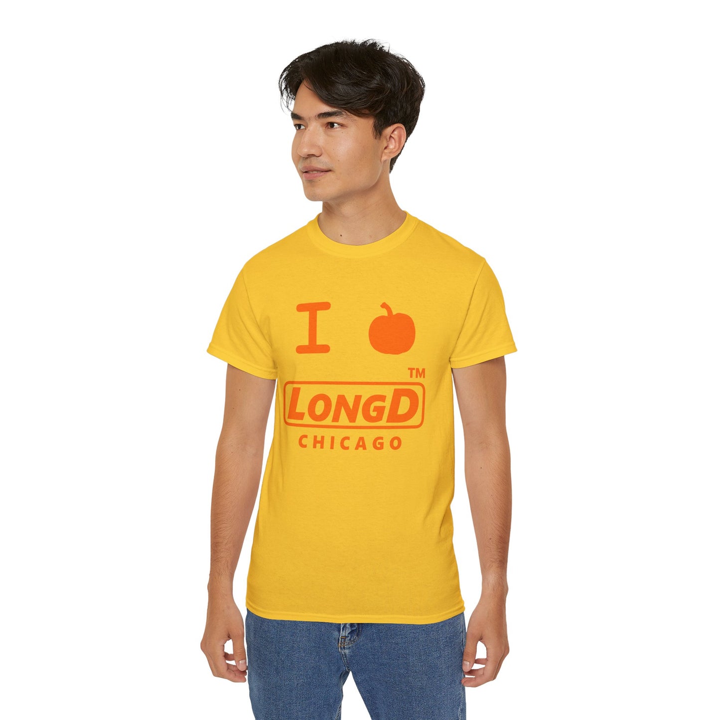 I Pumpkin LongD® Logo Cotton Tee positive orange basic Chicago logo