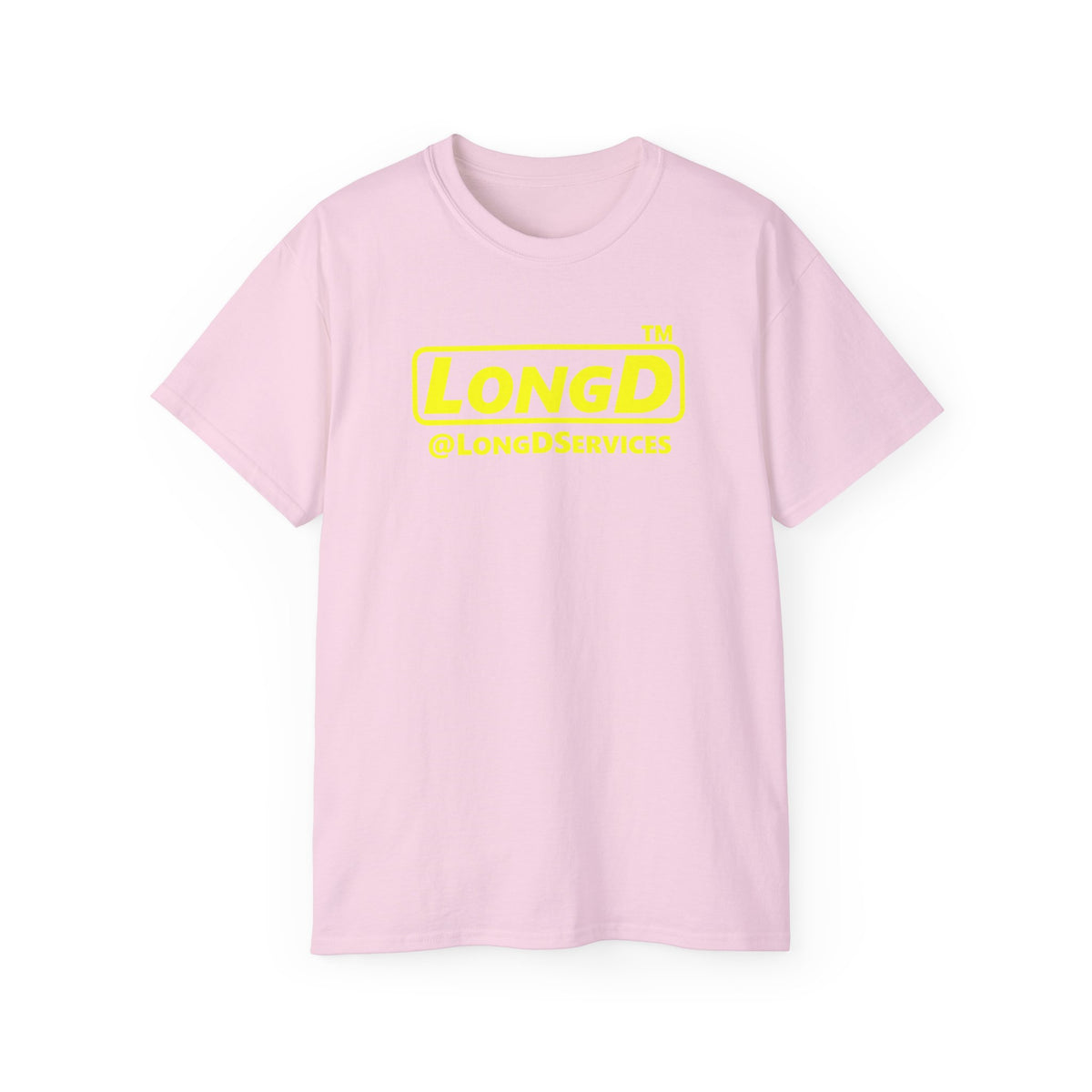 LongD Tag positive alternate basic Yellow (FFFF00) logo cotton tee