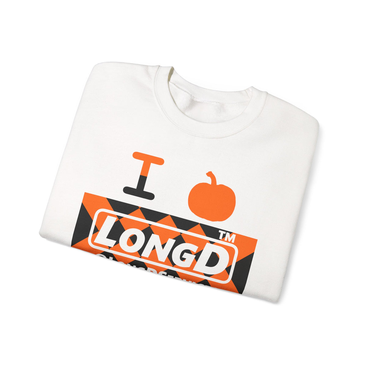 I pumpkin LongD Tag negative stylized argyle 4-print logo crewneck sweatshirt
