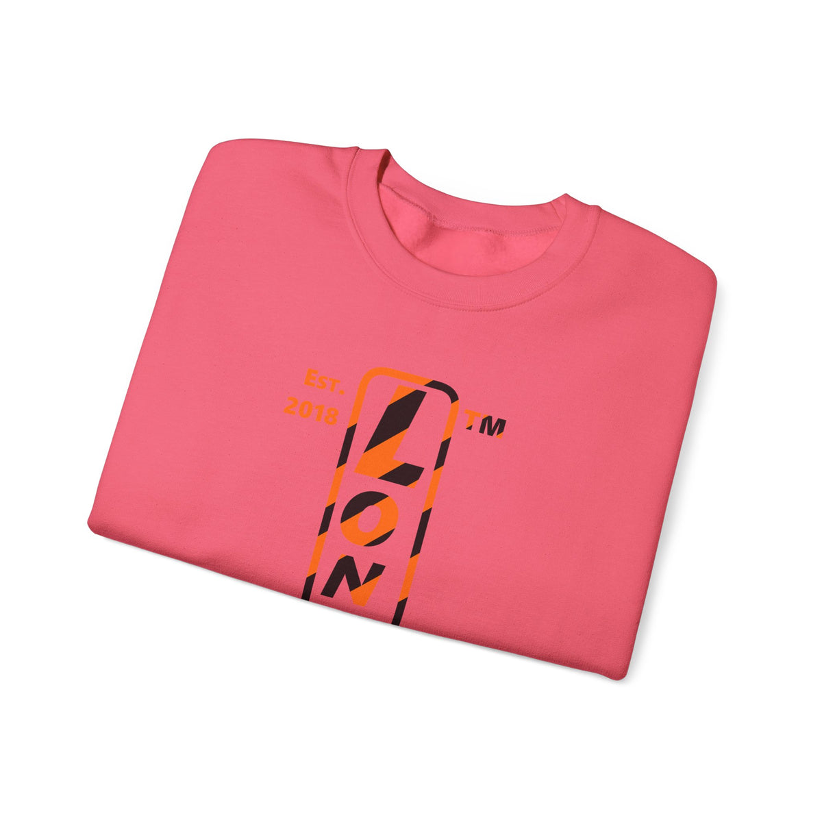 LongD Chicago positive upright pixel-weighted 12-striped 4-print logo (Halloween colors) crewneck sweatshirt