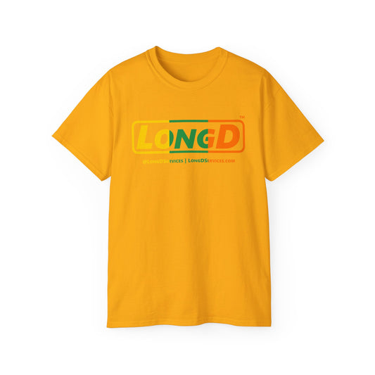 LongD® Logo Cotton Tee (St. Patrick's Day -Irish Green, Golden Yellow and Irish Orange thirds)