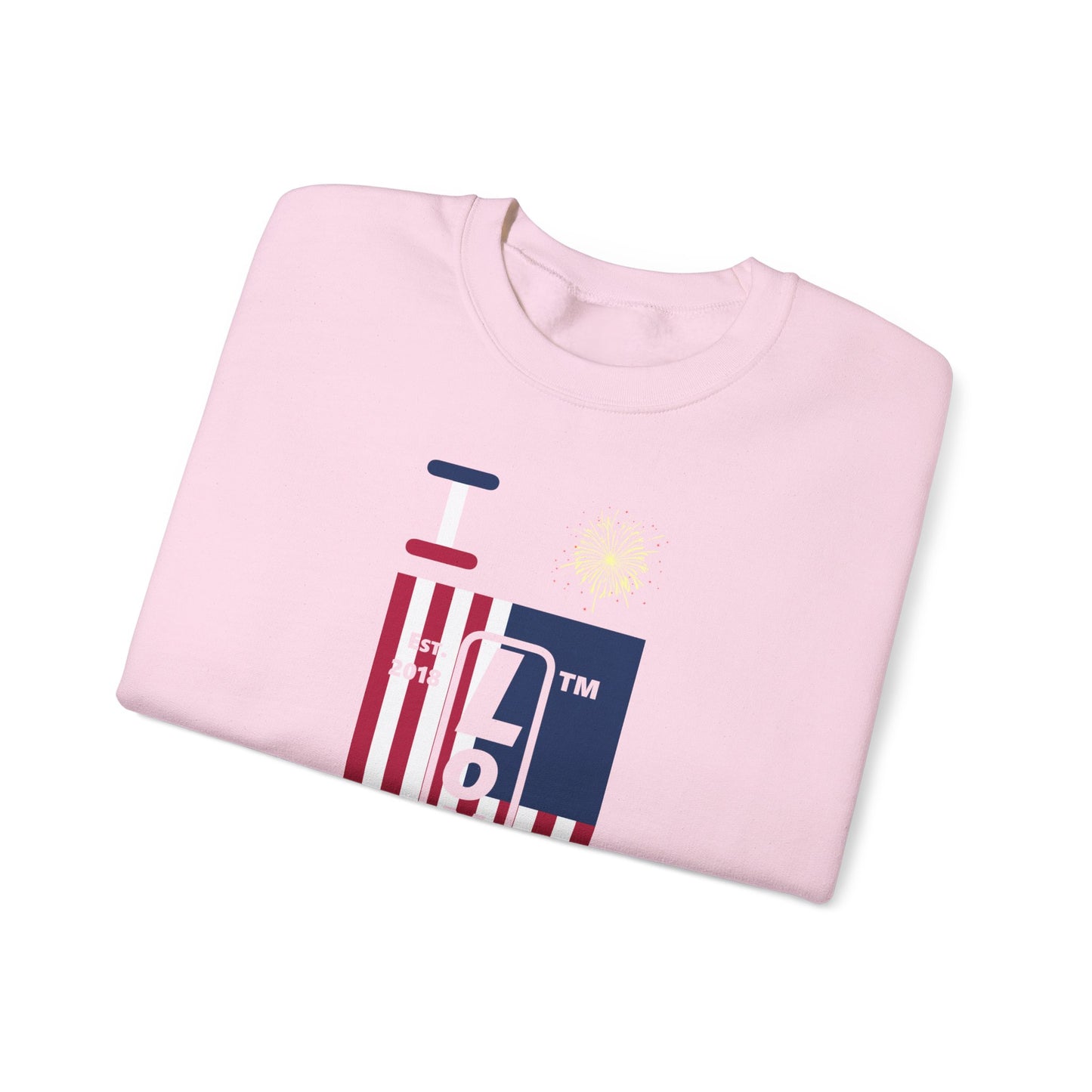I Burst LongD negative flag Chicago upright logo crewneck sweatshirt