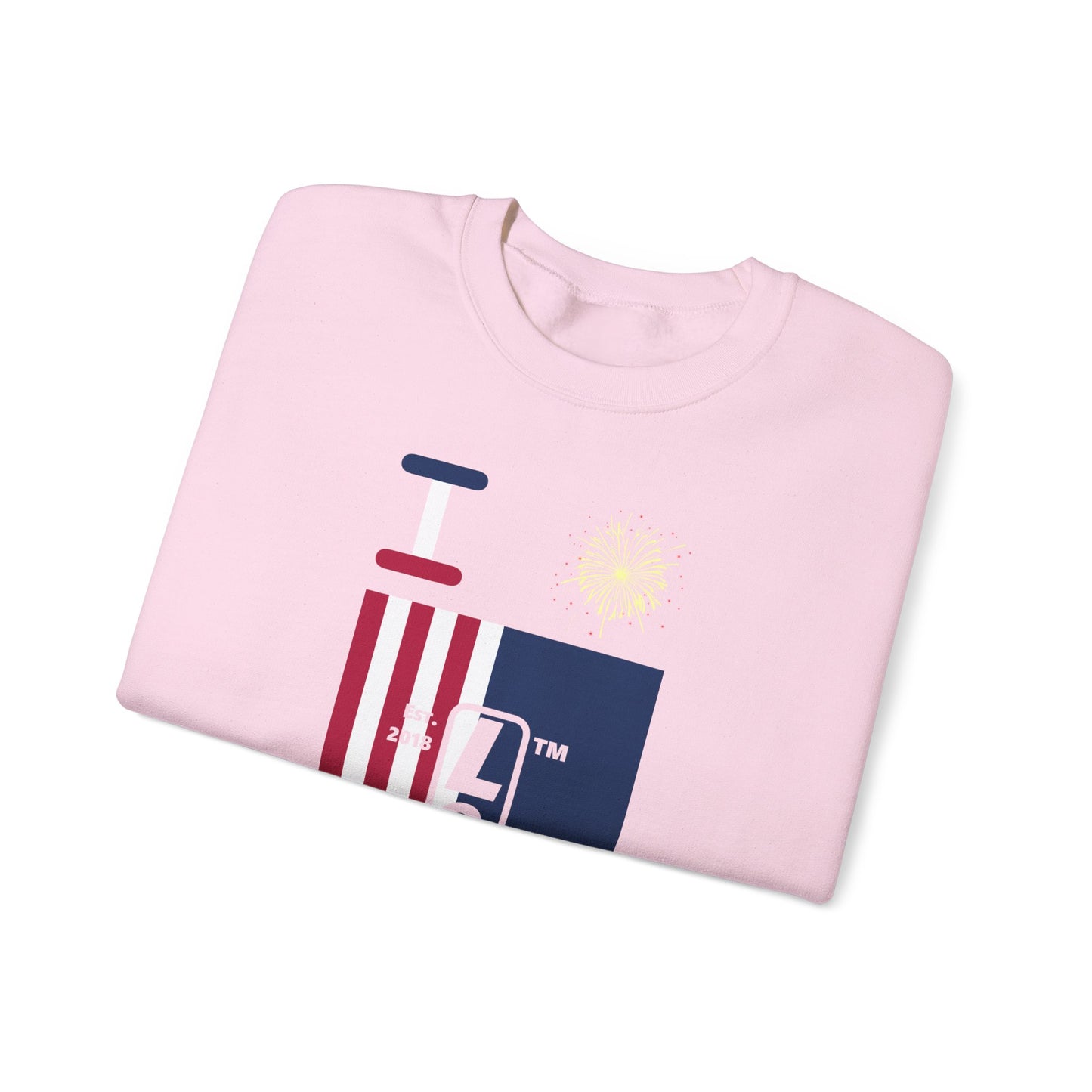 I Burst LongD negative cropped flag Hyde Park upright logo crewneck sweatshirt